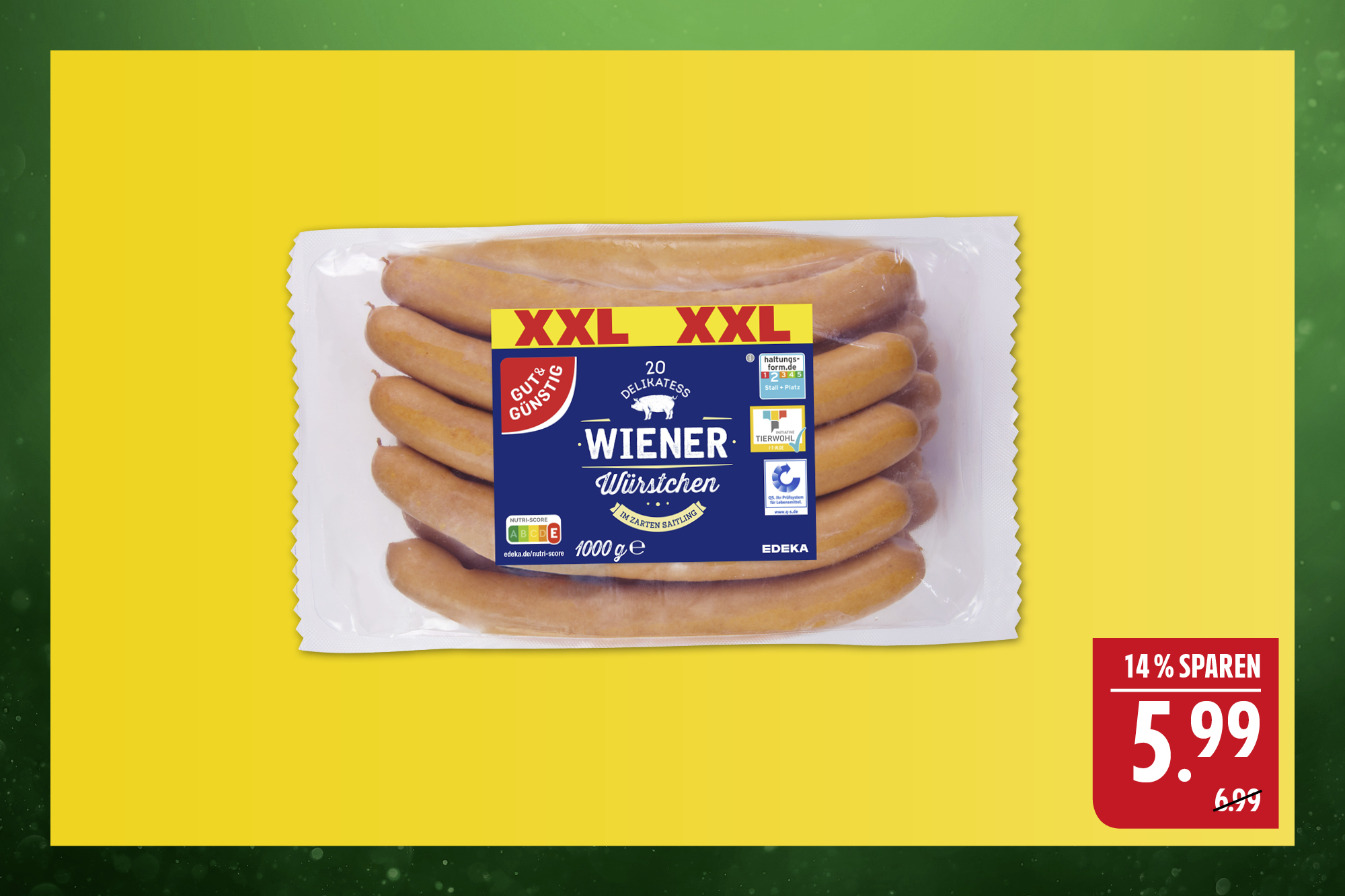 Gut & Günstig Delikatess Wiener Würstchen. 20er, 1000 g Packung. Niedrigster Gesamtpreis der letzten 30 Tage: 6,99. Gut & Günstig Delikatess Wiener Würstchen. 20er, 1000 g Packung. Niedrigster Gesamtpreis der letzten 30 Tage: 6,99.