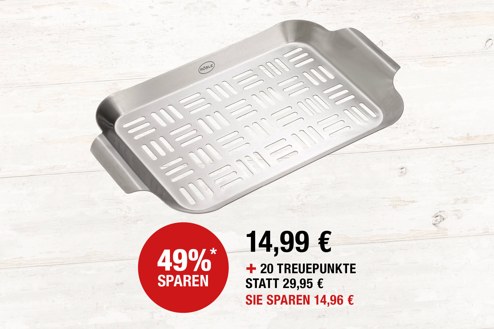BBQ Gemüseschale, gelocht. Edelstahl, L 28 x B 19 cm. Zum Grillen von Gemüse, Obst, Meeresfrüchten oder Fleisch. Zur Verwendung auf dem Grill und im Backofen. Seitliche Griffe zum sicheren Handling mit Grillhandschuhen.