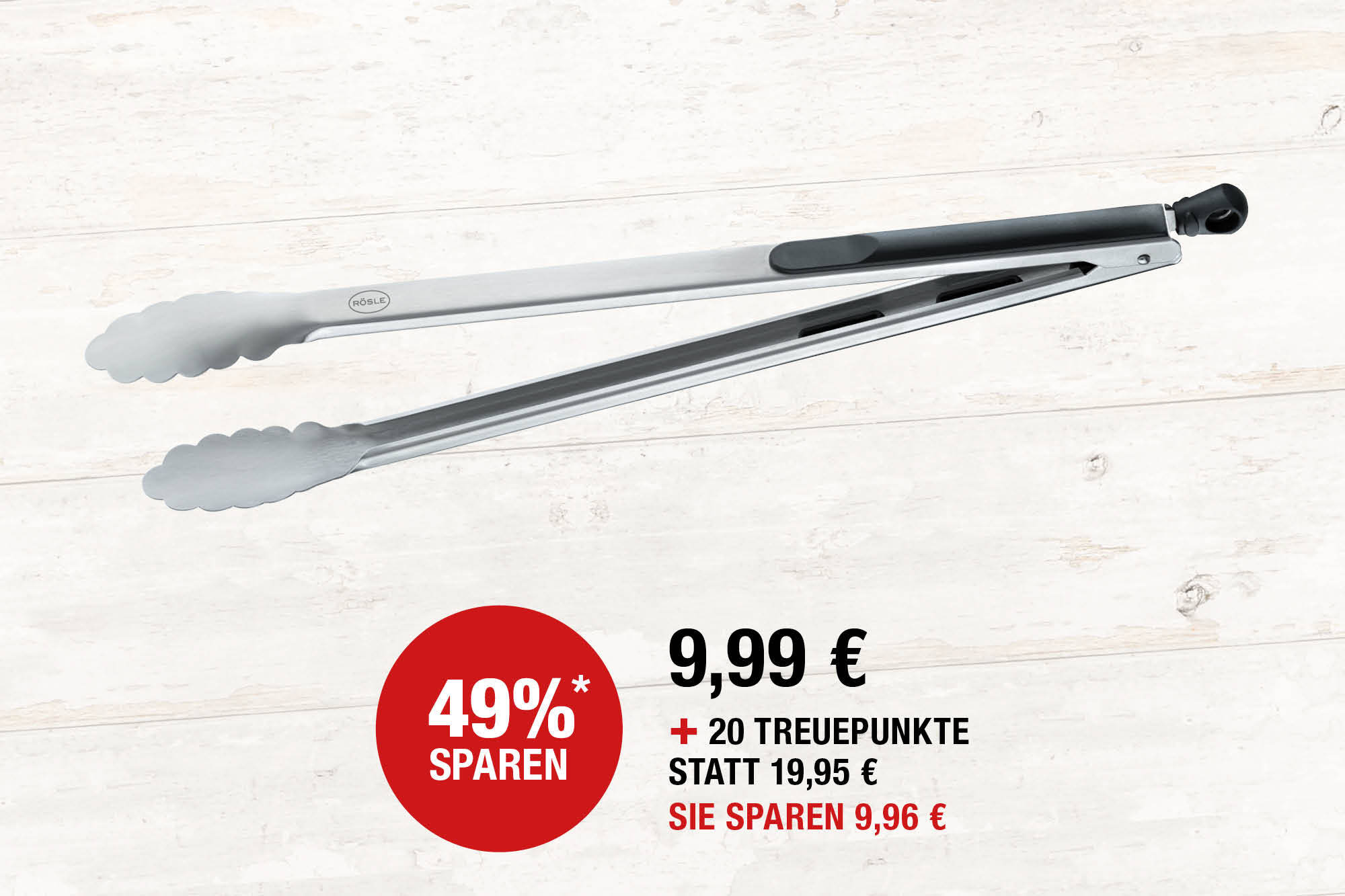 BBQ Grillzange. Edelstahl, L 43 x B 3,5 cm. Zum präzisen Wenden von Grillgut jeder Art. Einfaches Öffnen und Verriegeln durch System  an der Aufhängeöse. Platzsparende Aufbewahrung im geschlossenen Zustand.