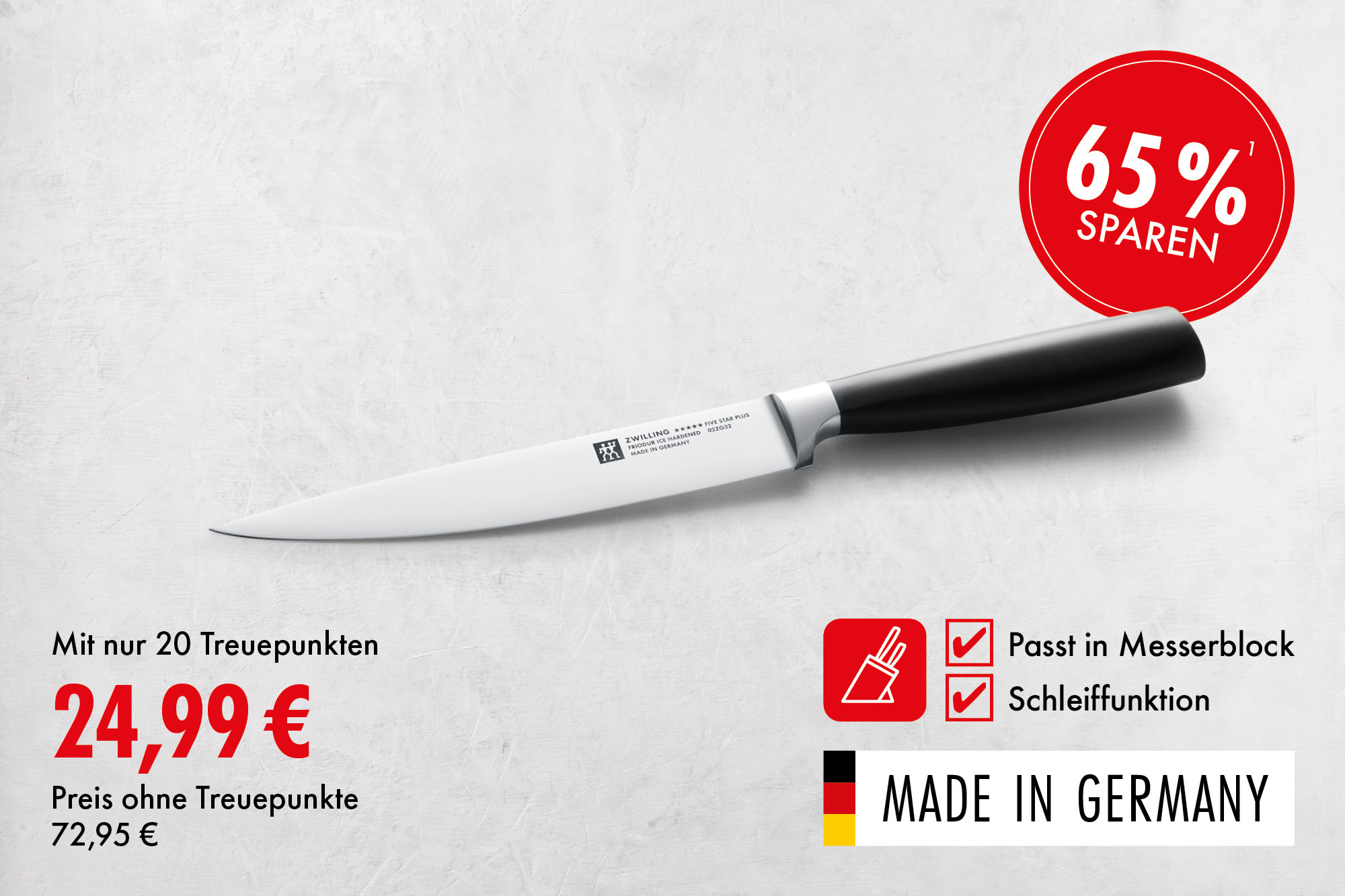 Fleischmesser (180 mm): Das ideale Messer für die tägliche Zubereitung und das Schneiden aller Fleischsorten.