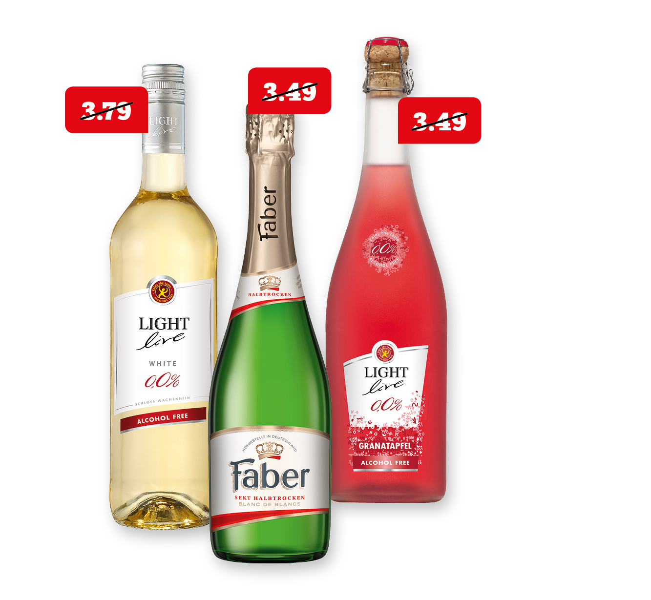 Faber Sekt, Light live alkoholfreier Sekt,Wein, Cocktail oder light live Glühpunsch