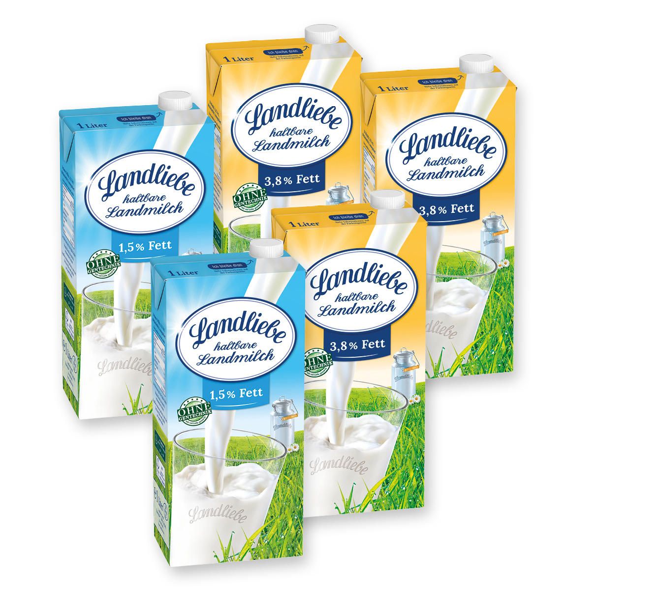 5 Packungen Landliebe‍ ‍haltbare Landmilch‍‍‍‍