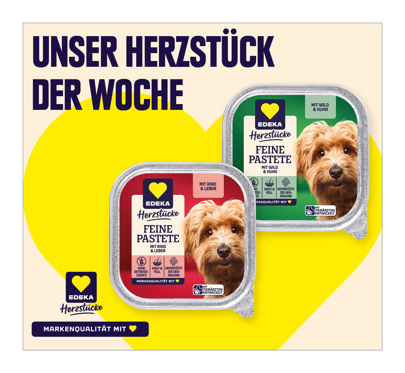 EDEKA Herzstücke<br />
‍Feine Pastete für Hunde