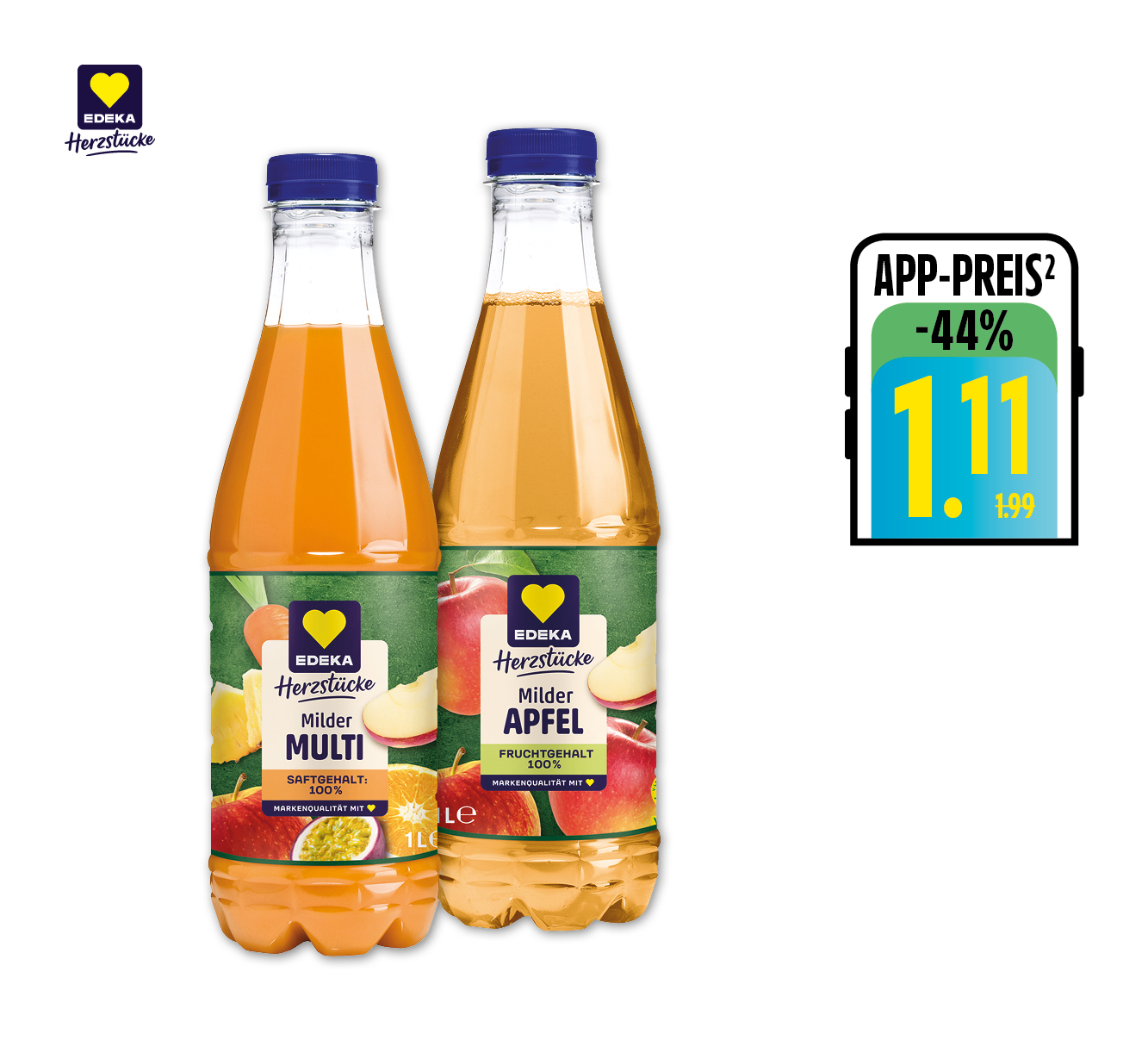 EDEKA Herzstücke<br />
‍Saft, Nektar oder<br />
Fruchtsaftgetränk