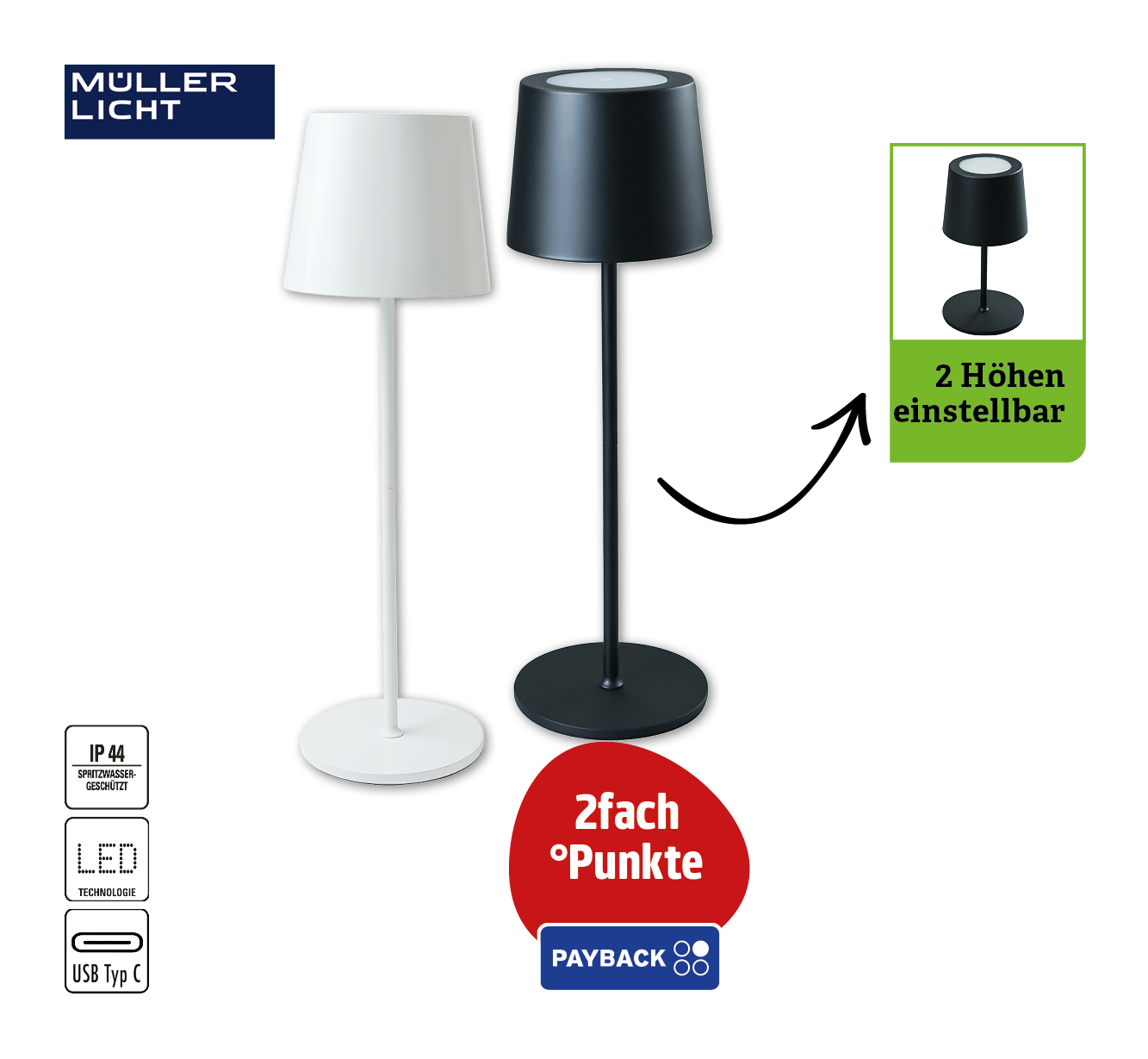 LED-Akku-Tischleuchte
