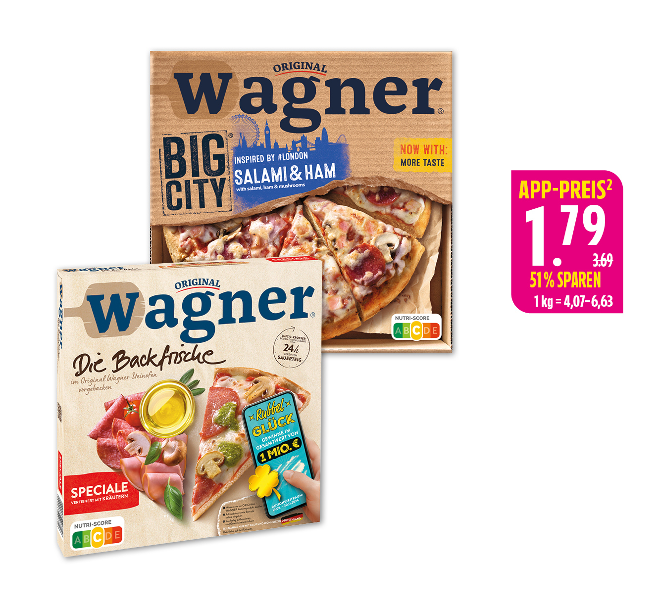Original Wagner⁣ ⁣<br />
Die Backfrische⁣⁣⁣ Big City Pizza oder Piccolinis