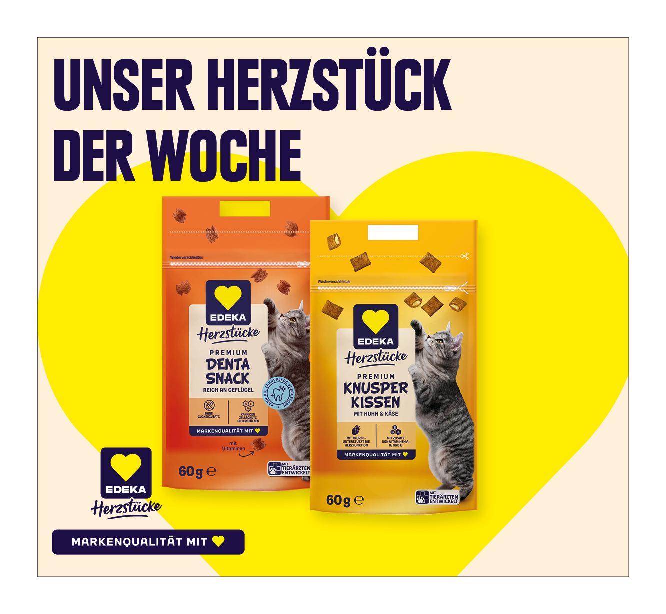 EDEKA Herzstücke‍ ‍<br />
Premium Knusper Kissen