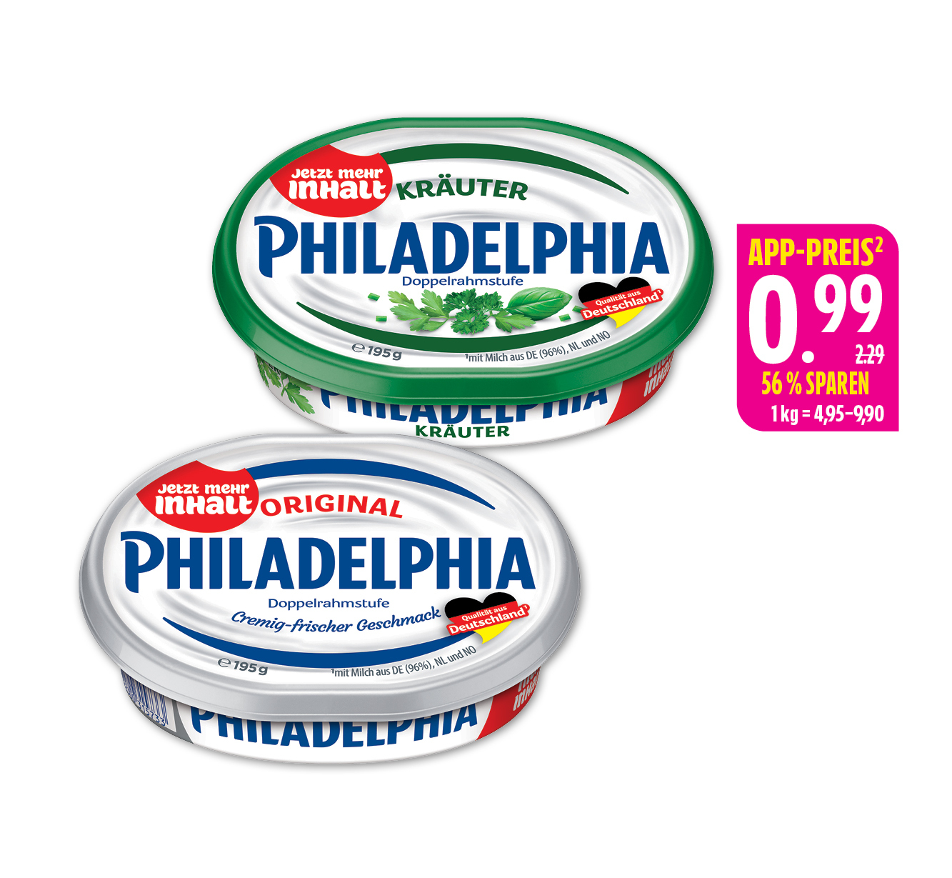 Philadelphia ⁣Frischkäse oder -zubereitung