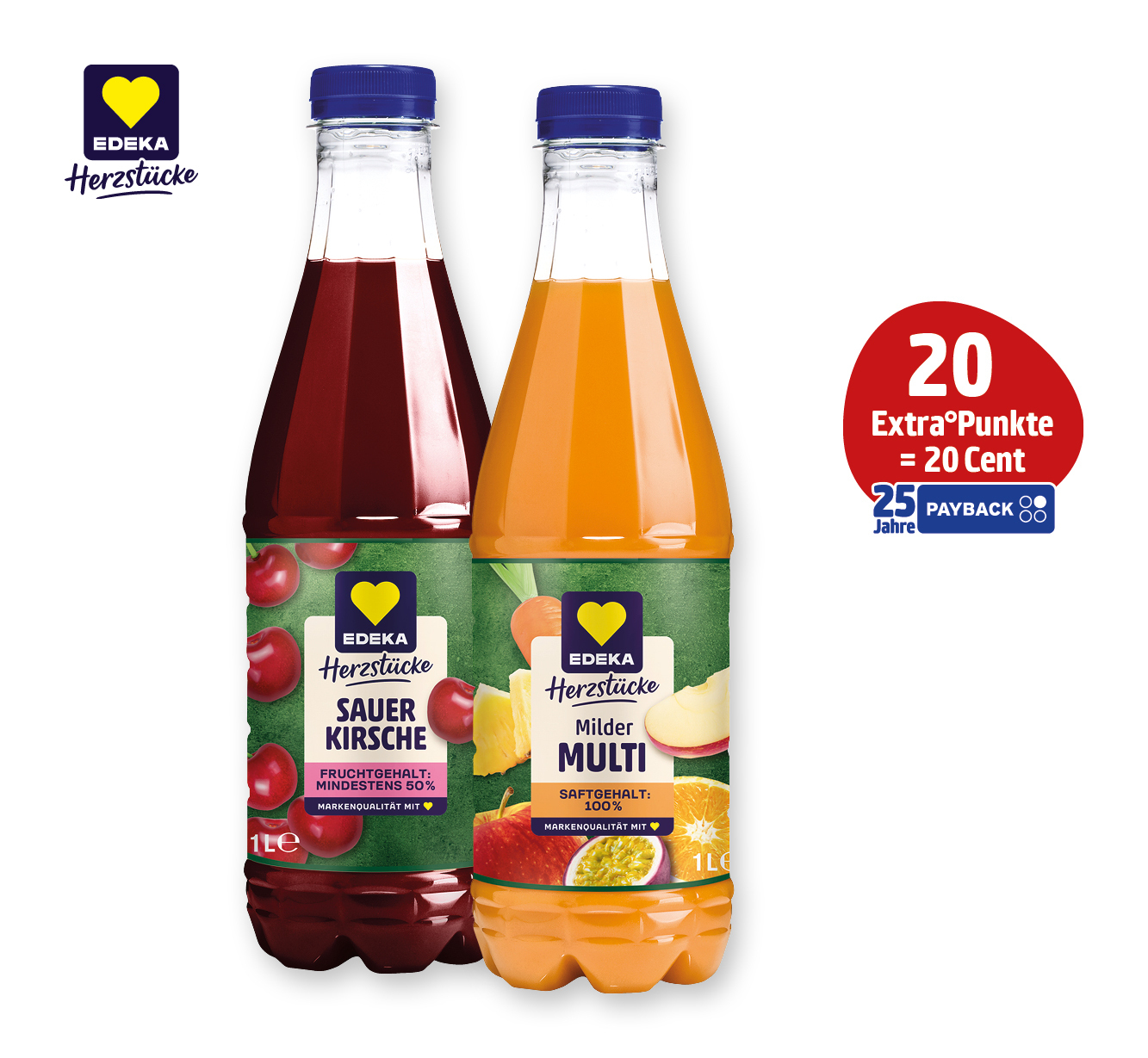 EDEKA Herzstücke‍ Saft, <br />
Nektar oder Fruchtsaftgetränk