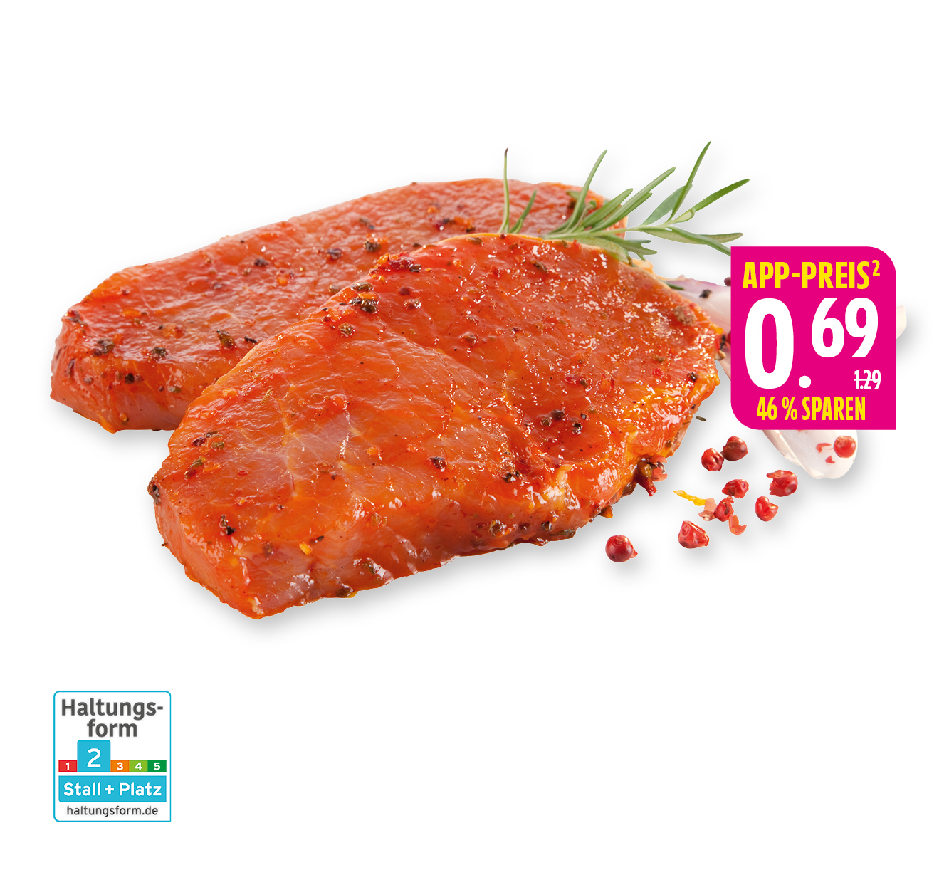 ⁣⁣Schweinerückensteaks