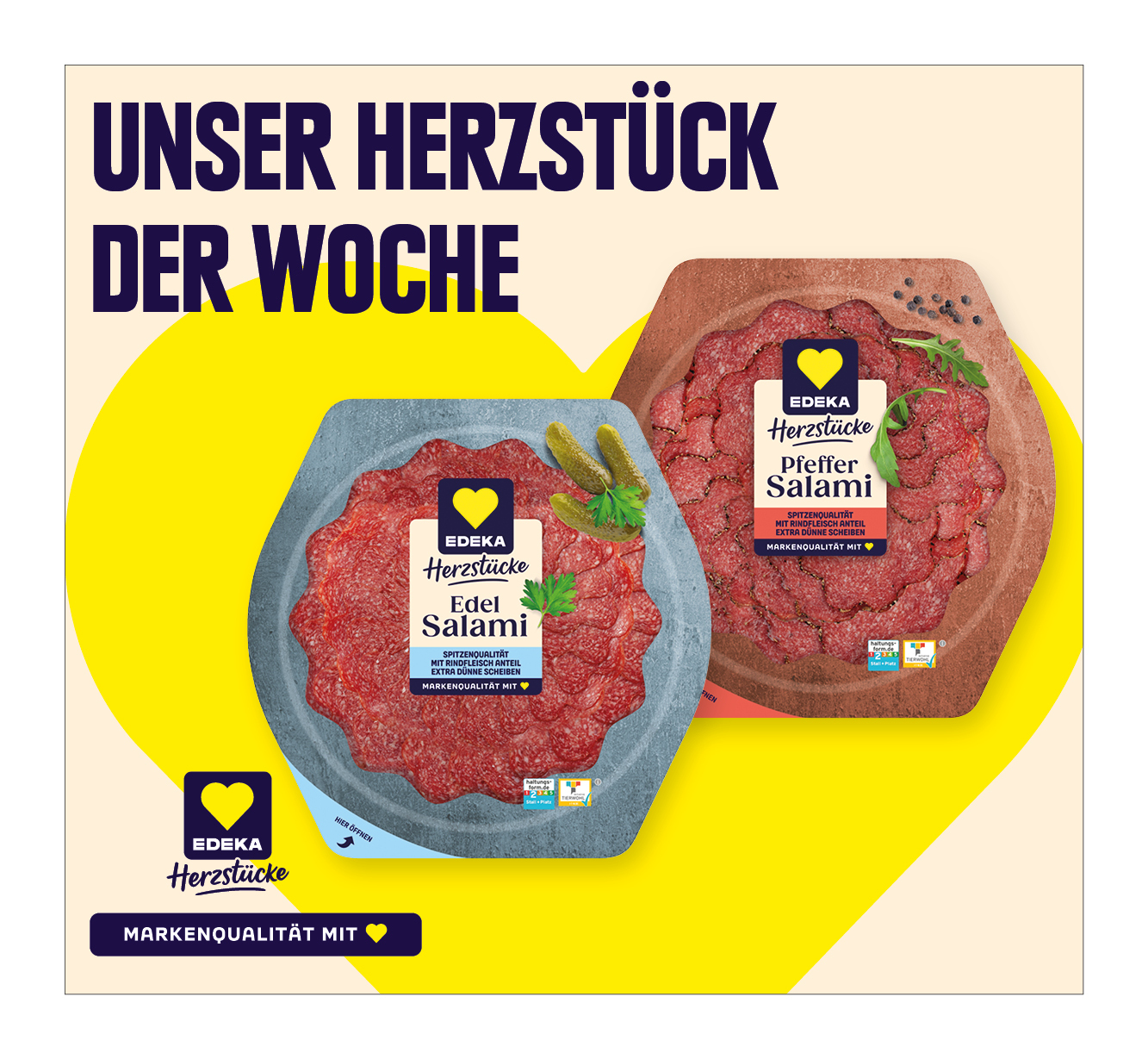 EDEKA Herzstücke<br />
Tellersalami