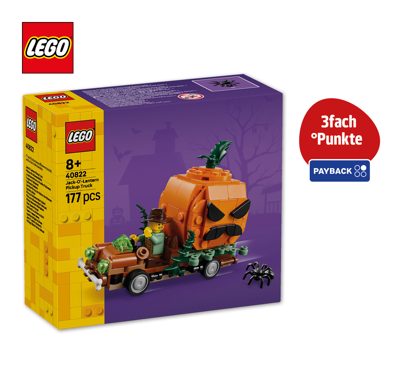 LEGO® Pickup <br />
mit Halloweenkürbis