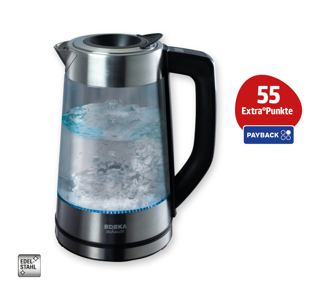 EDEKA zuhause <br />
Glas-Wasserkocher