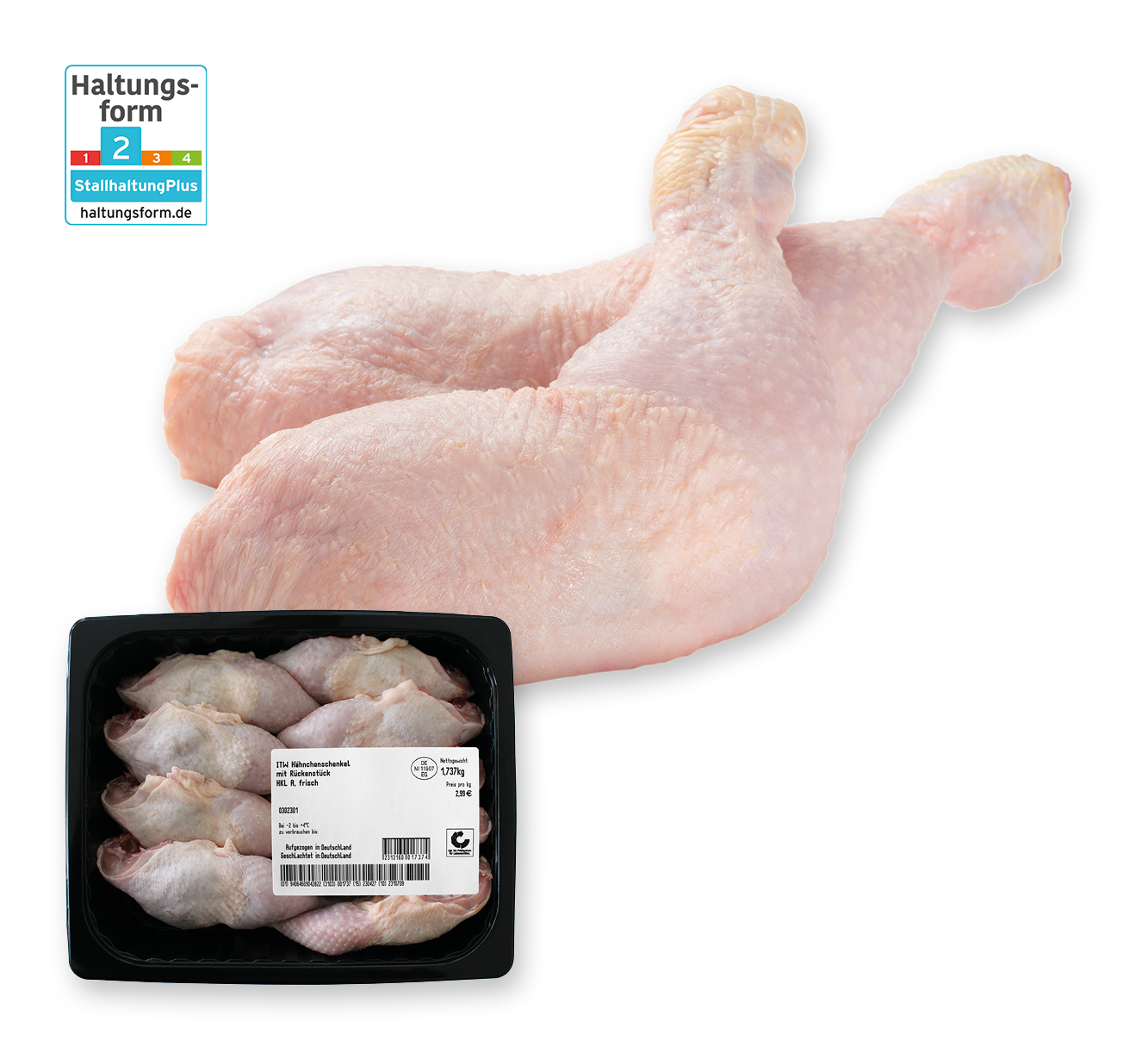 Hähnchenschenkel mit Rückenstück