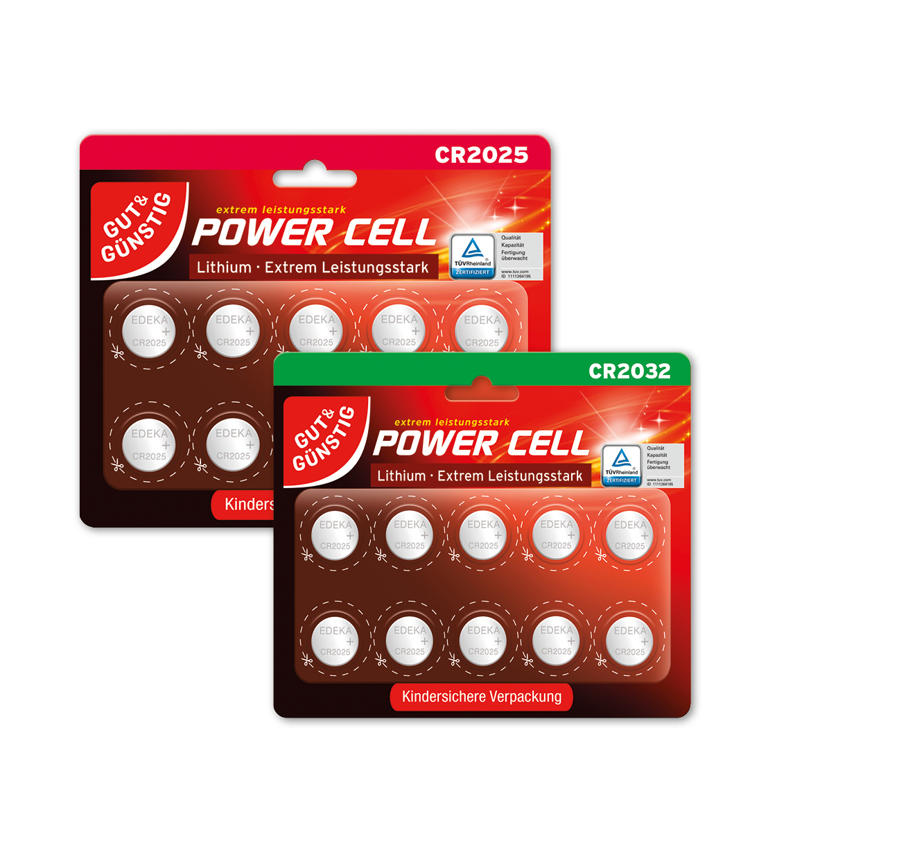 Gut & Günstig<br />
Power Cell <br />
Lithium-Knopfzellen