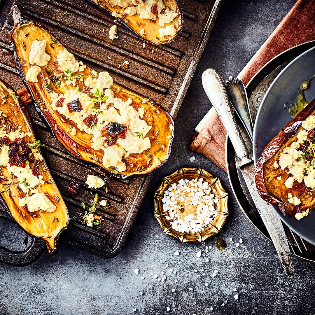 Aubergine mit Ziegenkäse