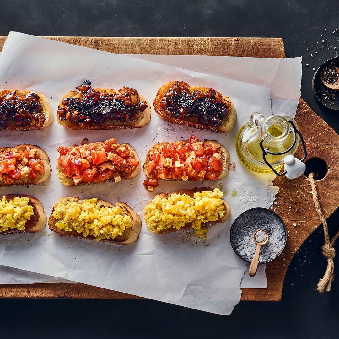 Bruschetta mit dreierlei Belag
