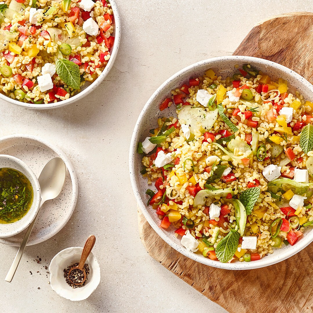 Bulgursalat mit Feta
