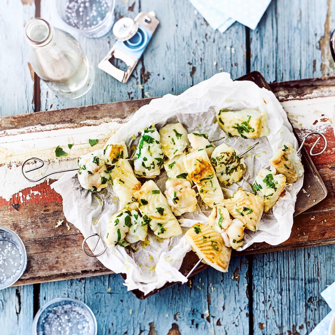 Delikate Fischspieße