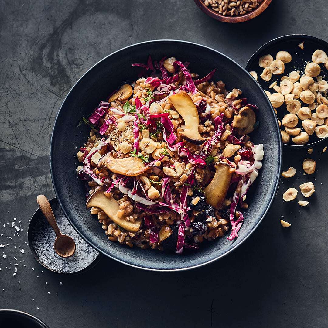 Farrotto mit Radicchio und Pilzen