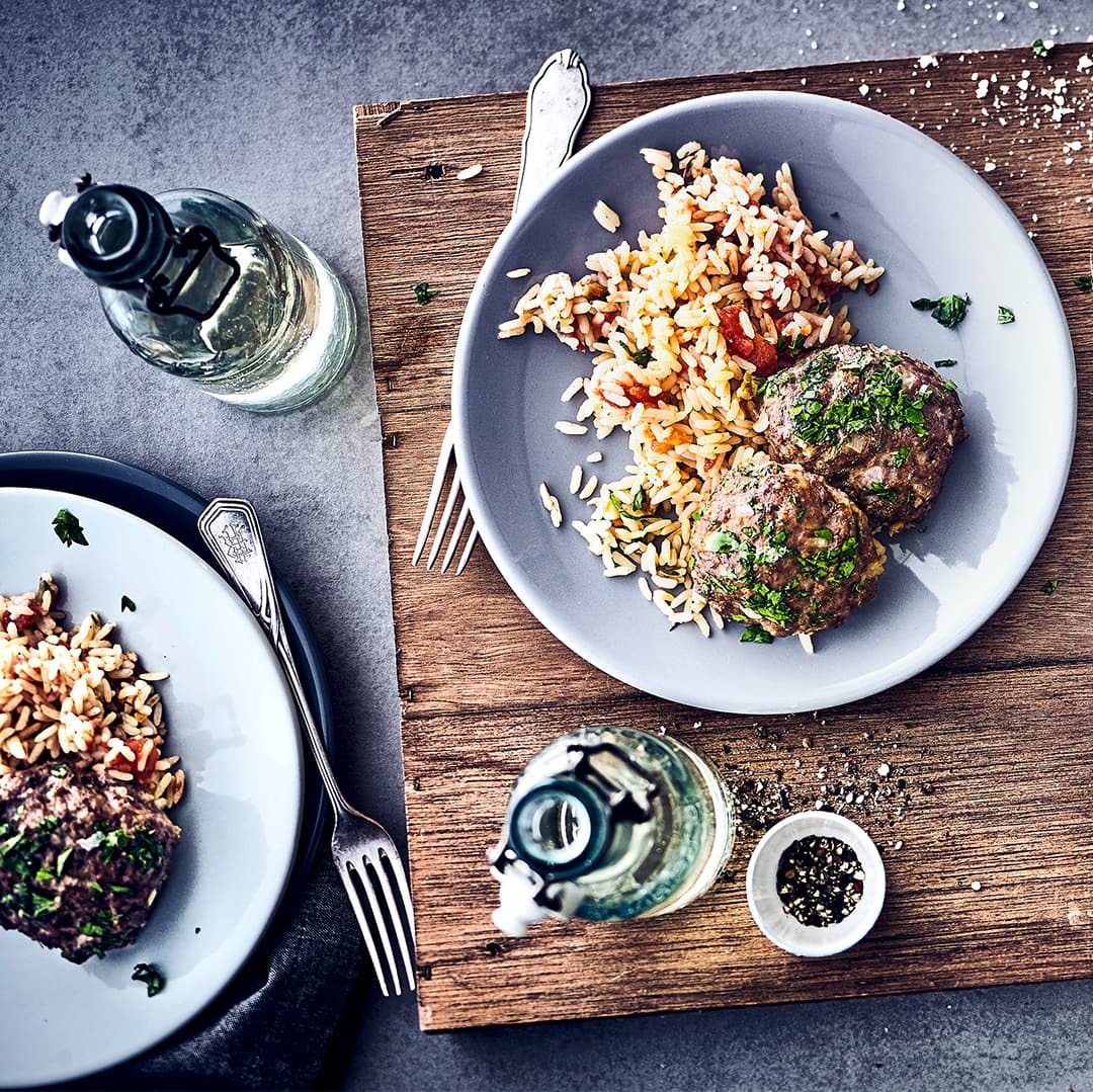Hackfleisch mit Schafskäse