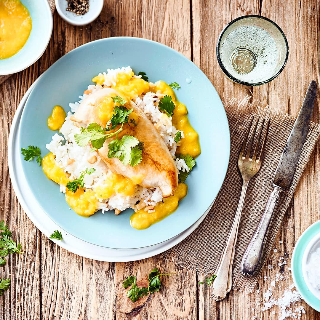 Hähnchenbrust mit Mango-Dip