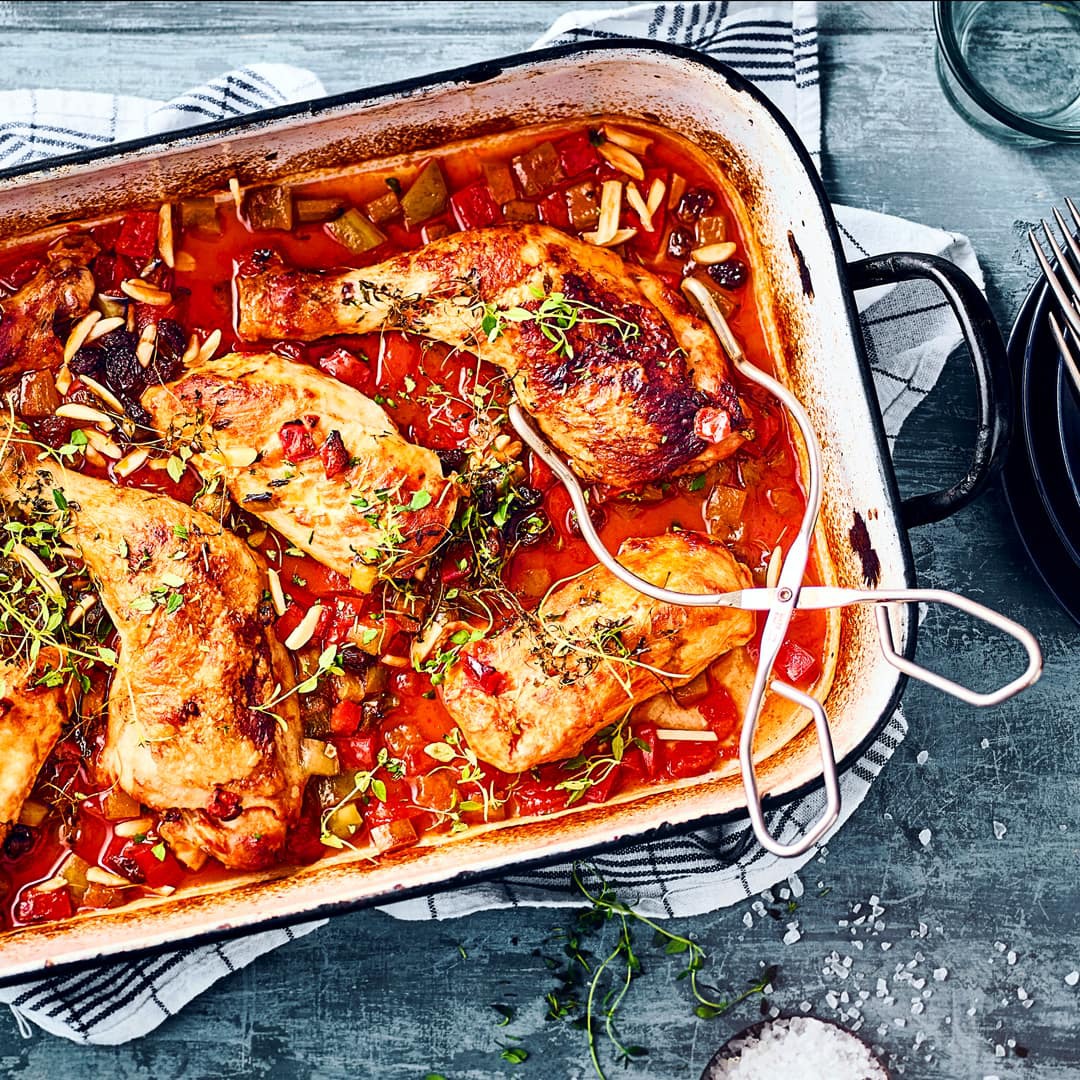 Huhn in Tomatensoße