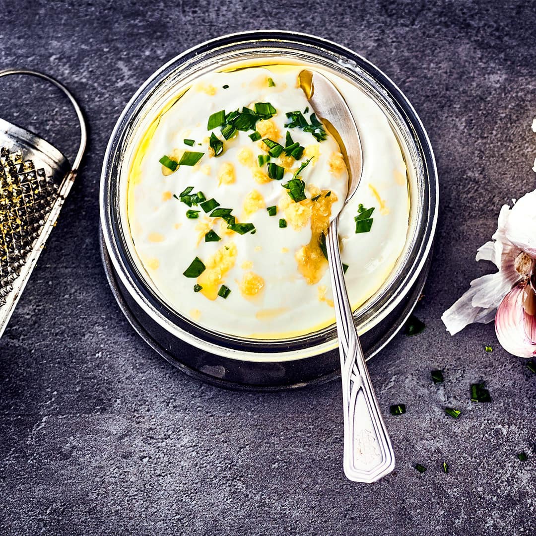 Joghurtsauce mit Knoblauch