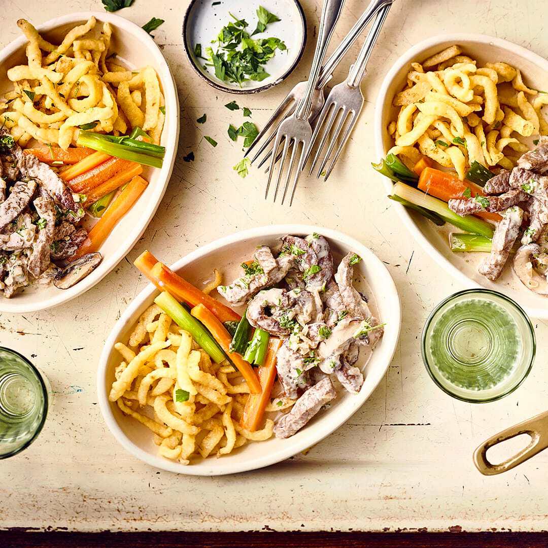 Kalbsgeschnetzeltes mit Gemüse