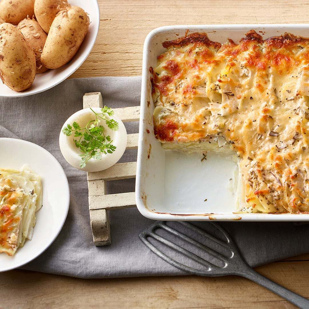 Kartoffel-Kohlrabi-Gratin