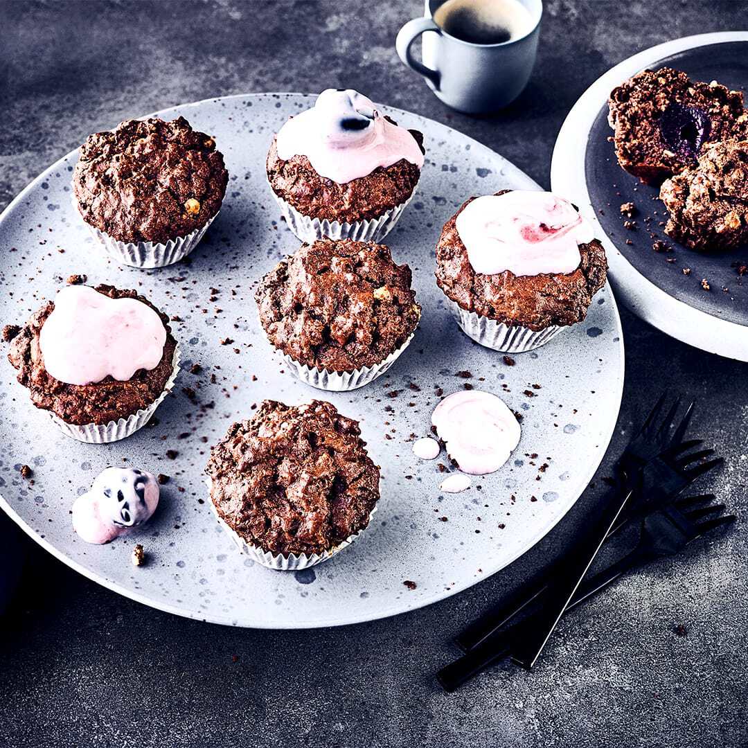 Kirschmuffins mit Creme