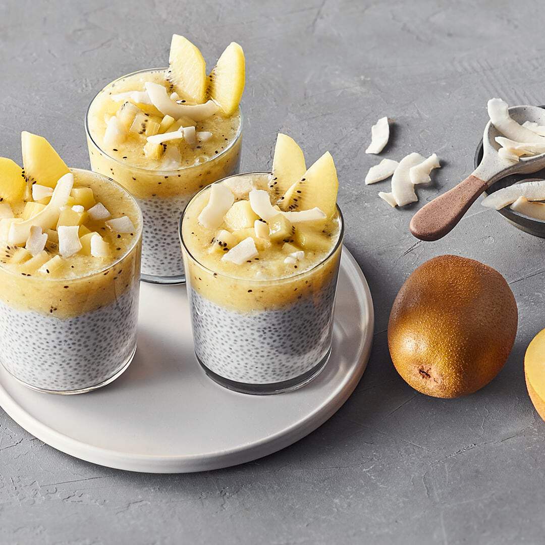 Kokos-Chia-Pudding mit Kiwi