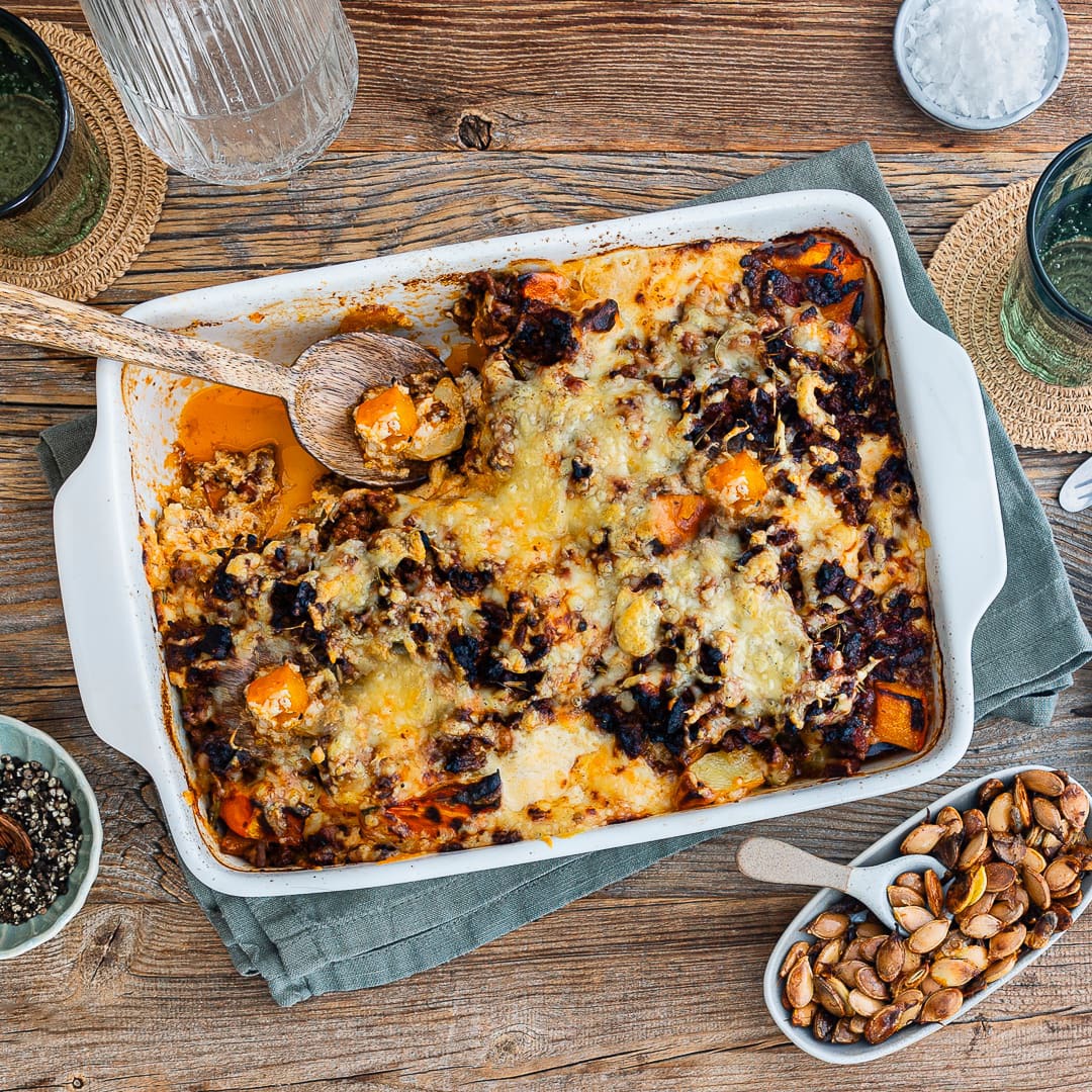 Kürbisauflauf mit Hackfleisch