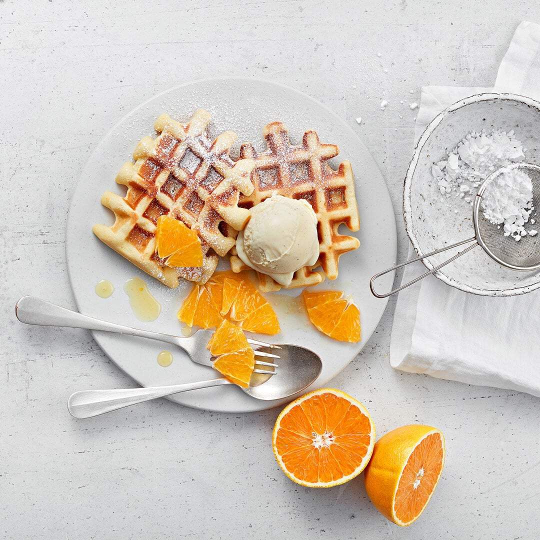 Mandel-Waffeln mit Marzipan