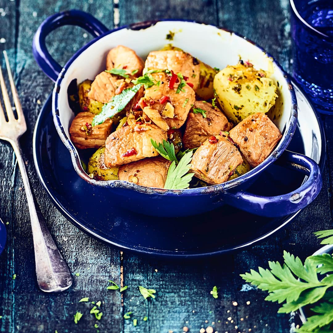 Mariniertes Schweinefleisch