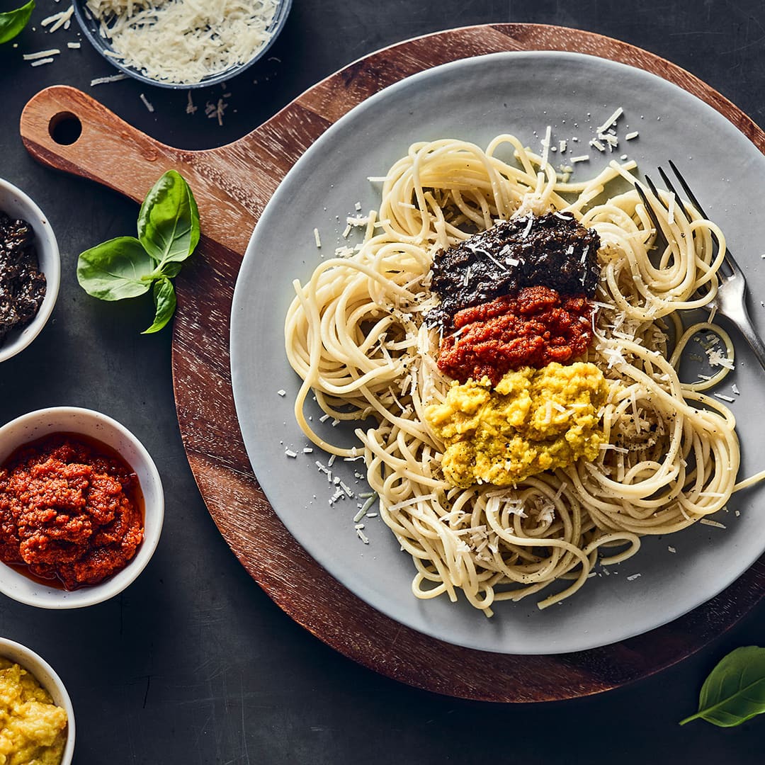 Pasta mit dreierlei Pesto