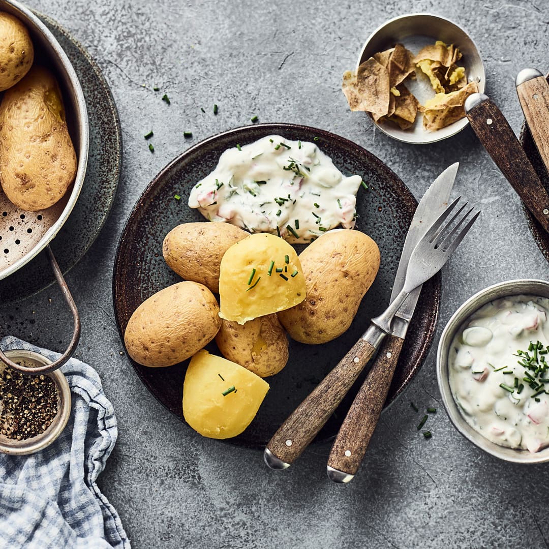 Pellkartoffeln mit Dip