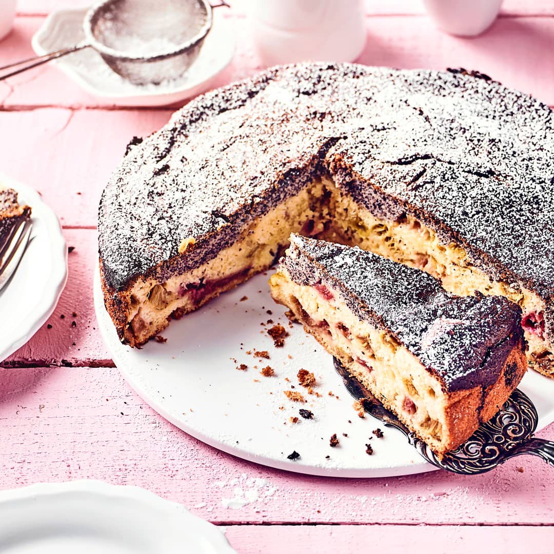 Rhabarber-Mohnkuchen