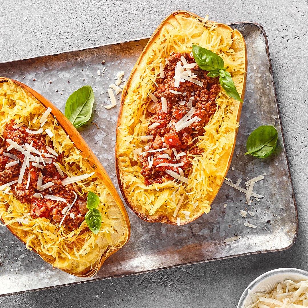 Spaghettikürbis mit Hackfleisch