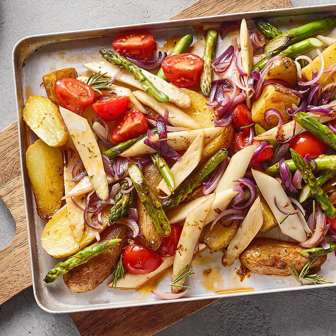 Kartoffel-Spargel-Blech