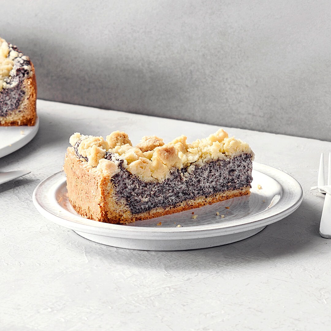 Mohnkuchen mit Pudding