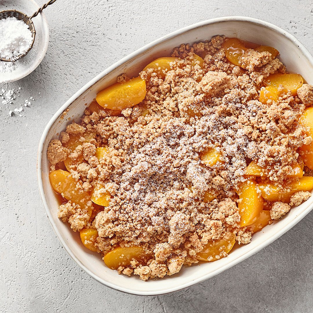 Pfirsich Crumble
