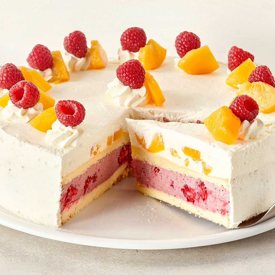 Pfirsich-Melba-Torte