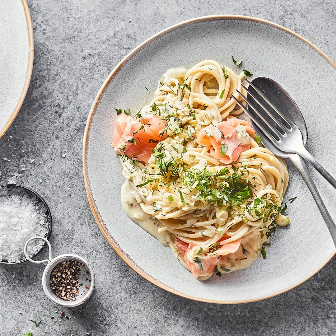 Spaghetti mit Räucherlachs